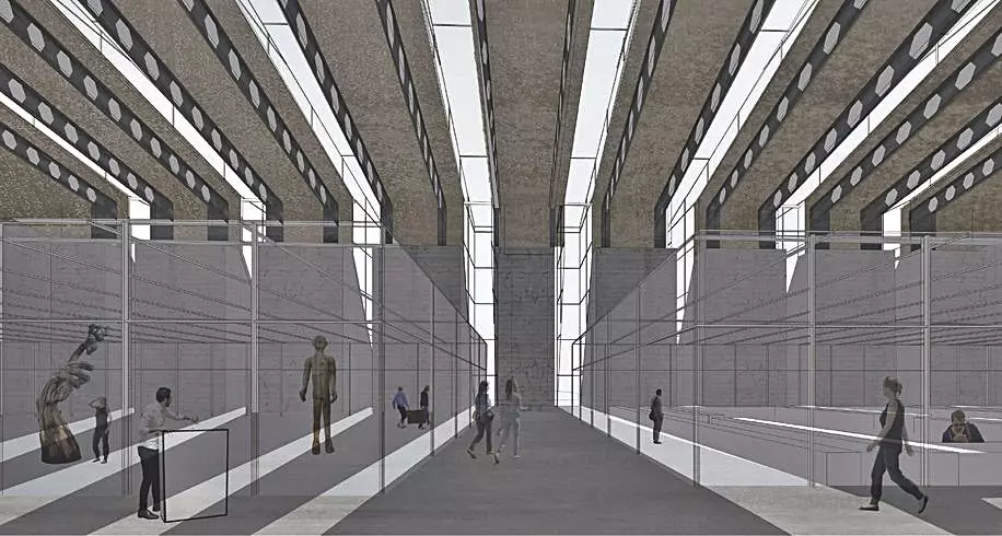 simulación de interior de edificio